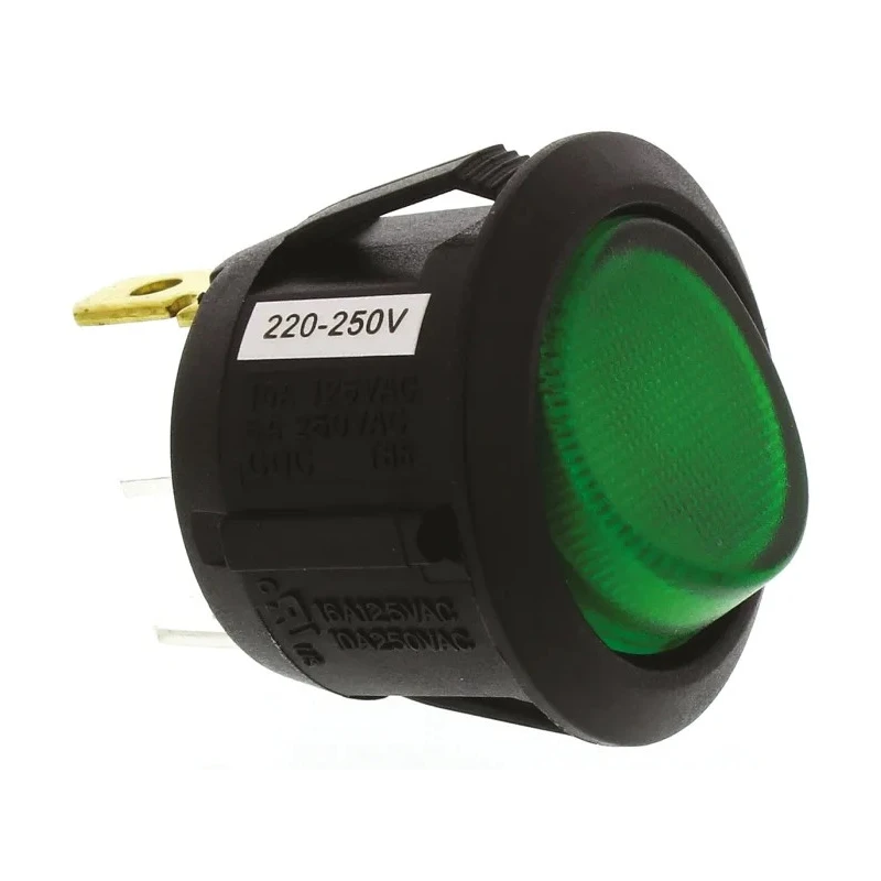 Arcolectric (Bulgin) Ltd Illuminated SPST On-Off Rocker Switch Panel 20.2mm Cutout 10A IP66 R13112BNAB