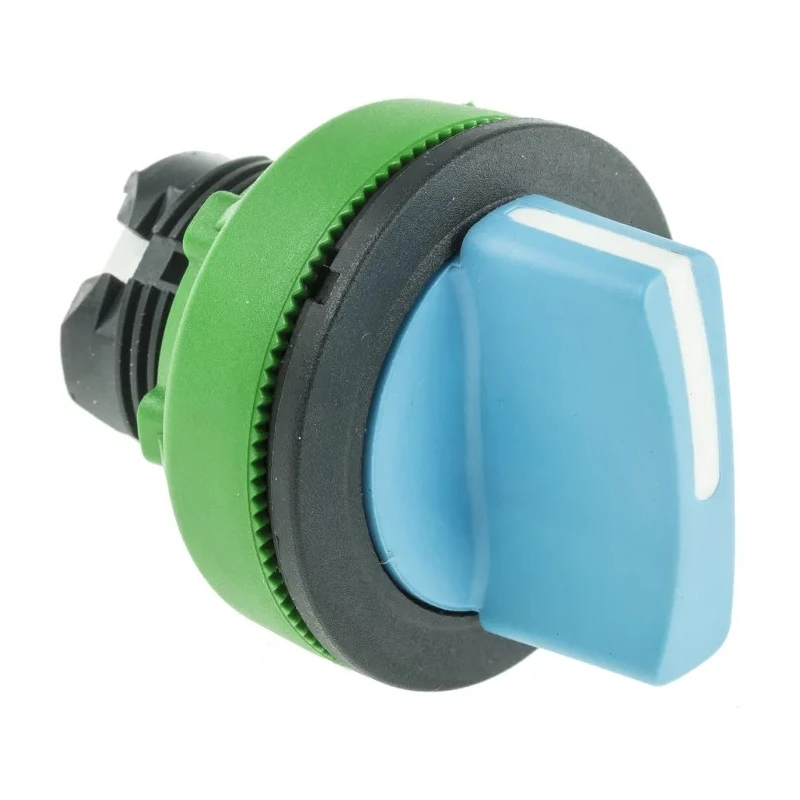 Schneider Electric Harmony XB5 Series 2 Position Selector Switch Head, 30 mm Cutout, Blue Handle, IP69K IP67 IP66 ZB5FD406