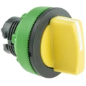 Schneider Electric Harmony XB5 Series 3 Position Selector Switch Head, 30 mm Cutout Diameter, Yellow Handle, IP66 ZB5FD505