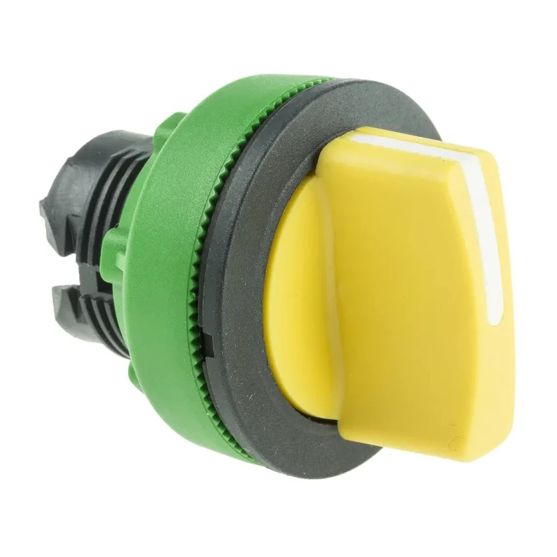 Schneider Electric Harmony XB5 Series 3 Position Selector Switch Head, 30 mm Cutout Diameter, Yellow Handle, IP66 ZB5FD505