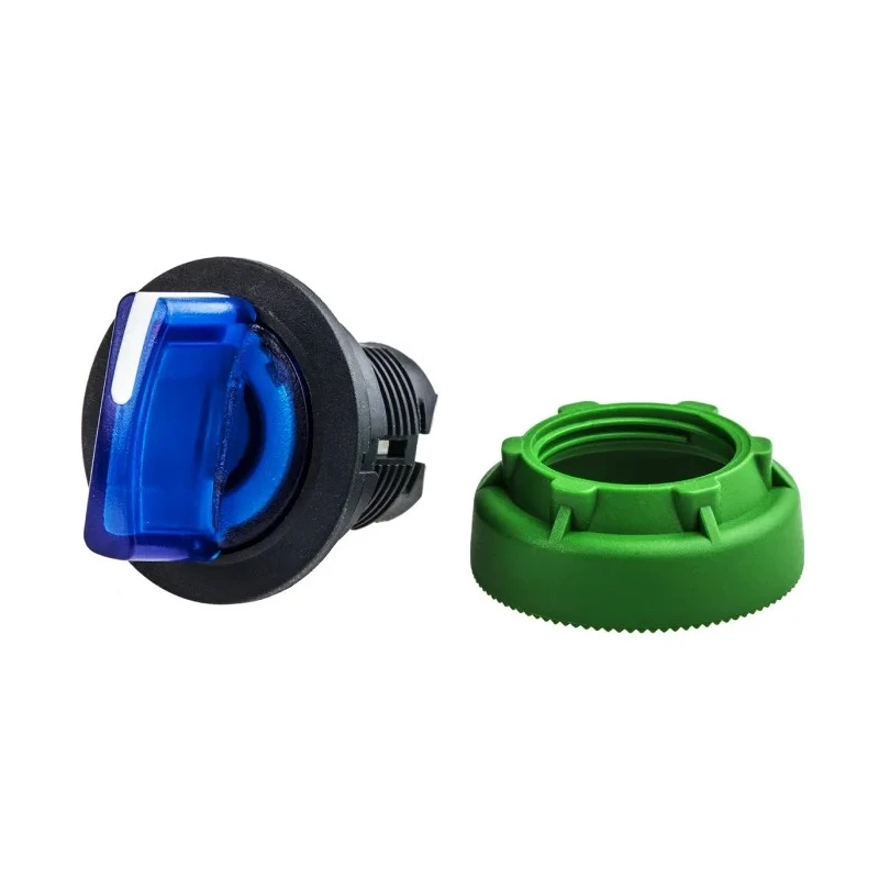 Schneider Electric Harmony XB5 Series 3 Position Illuminated Selector Switch Head, 30 mm Cutout, Blue Handle, IP69K ZB5FK1363