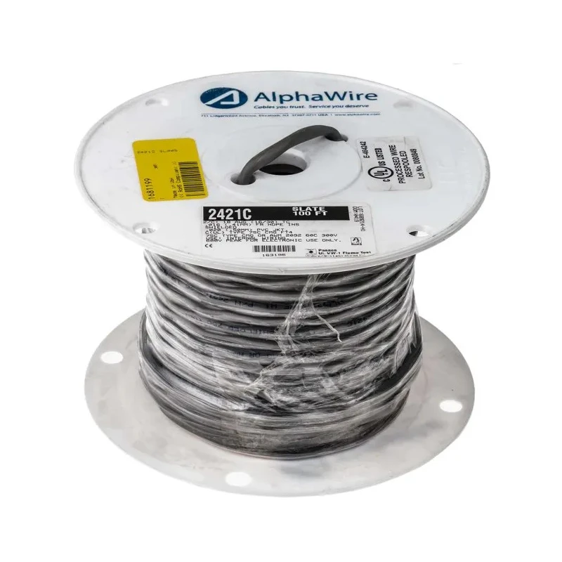 Alpha Wire Alpha Essentials Communication & Control Screened 2 Core Polyethylene Jacket Control Cable 0.81mm² 18 2421C SL005