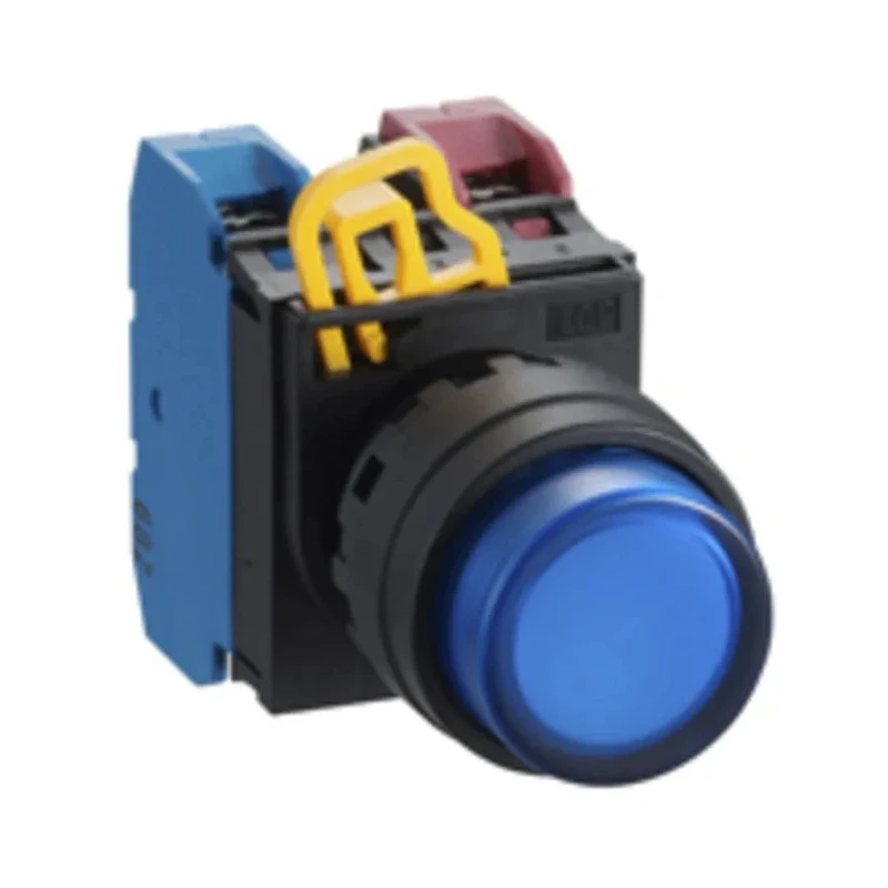 Idec YW Series Illuminated Push Button Complete Unit, Panel Mount, 22 mm Cutout, Blue, SPST, IP65 YW1L-A2E10QM3S