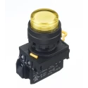 Idec YW Series Illuminated Push Button Complete Unit Panel Mount 22 mm Cutout Yellow SPST IP65 YW1L-A2E10QM3Y
