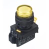 Idec YW Series Illuminated Push Button Complete Unit Panel Mount 22 mm Cutout Yellow SPST IP65 YW1L-A2E10QM3Y