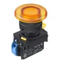 Idec Illuminated Push Button Complete Unit Panel Mount 22mm Cutout Amber SPST IP65 YW1L-A4E10QM3A