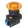 Idec Illuminated Push Button Complete Unit Panel Mount 22mm Cutout Amber SPST IP65 YW1L-A4E10QM3A