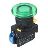 Idec Illuminated Push Button Complete Unit Panel Mount 22mm Cutout Green SPST IP65 YW1L-A4E10QM3G