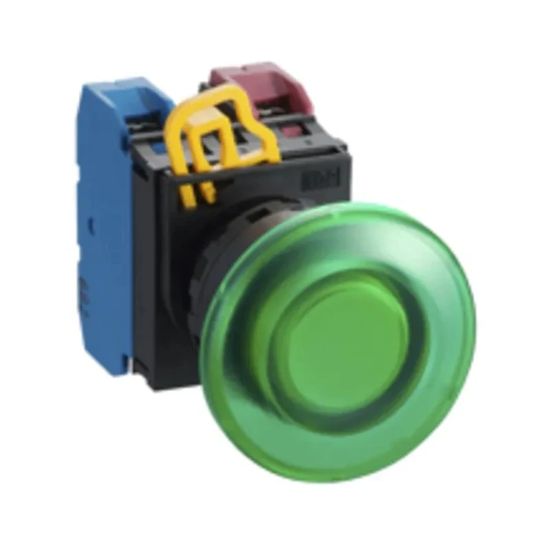 Idec Illuminated Push Button Complete Unit Panel Mount 22mm Cutout Green SPST IP65 YW1L-A4E10QM3G