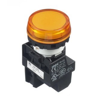 Idec Panel Mount Orange LED Pilot Light 22 mm Cutout 24 V ac/dc IP65 Round YW1P-1BEQ4A