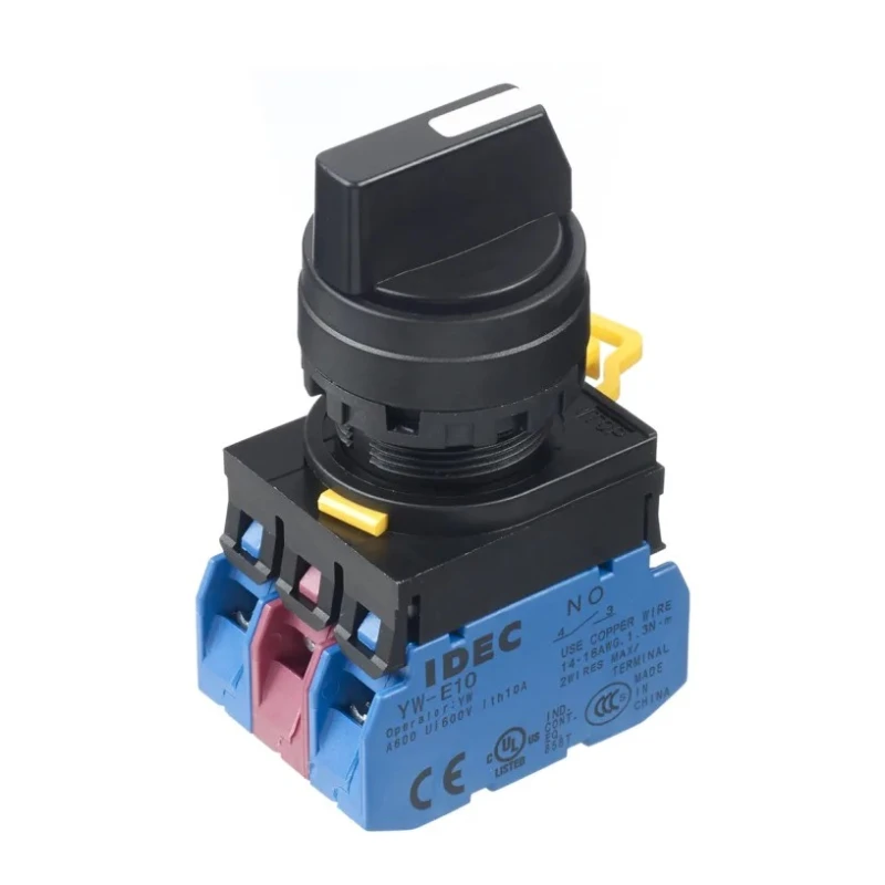 Idec 3 Position Maintained Selector Switch 22 mm Cutout, IP65, White YW1S-3E21