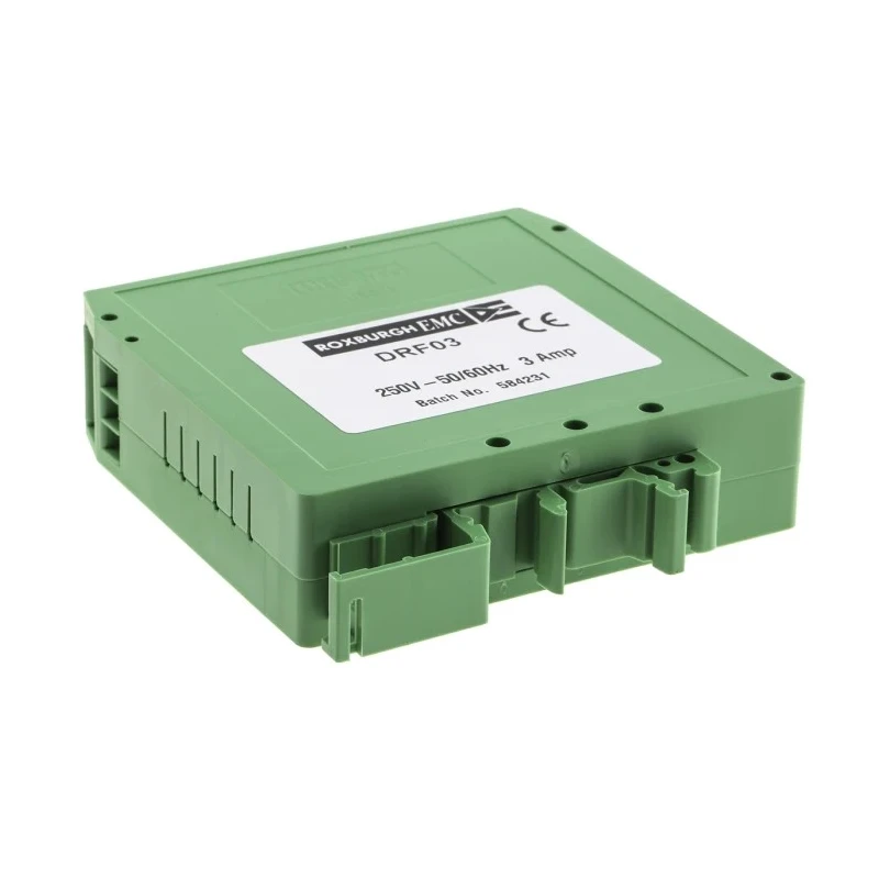 Roxburgh EMC DIN Rail RFI Filter 3A 250V AC 440Hz Screw Termination Single Phase DRF03