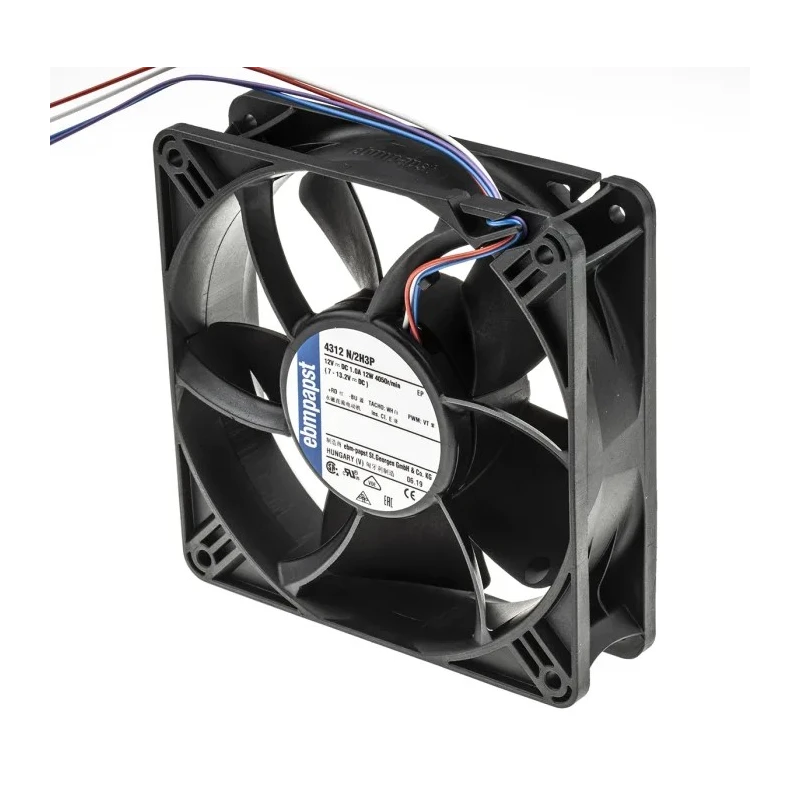 ebm-papst 4300 N - S-Panther Series Axial Fan, 12V DC, 10 W, 0.12 A Max, 285 m³/h Air Flow, IP68, 119x32x32 mm IP68