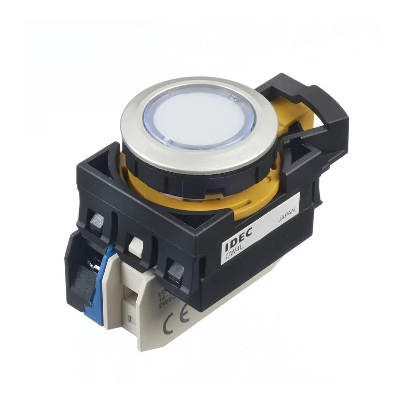 Idec Illuminated Momentary Push Button Switch Panel Mount 22 mm Cutout SPST White LED IP65 24 V CW4L-M1E10Q4PW