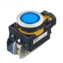 Idec CW Series Illuminated Push Button Switch, Momentary, Panel Mount, 22 mm Cutout, SPST, Blue LED, IP65, 24 V CW4L-M1E10Q4S