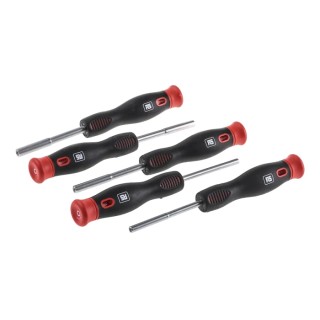 RS PRO Precision Nut Spinner Screwdriver Set, 5-Piece, 2.5 to 4 mm, Chrome Vanadium Steel, Ergonomic Handles 243-664