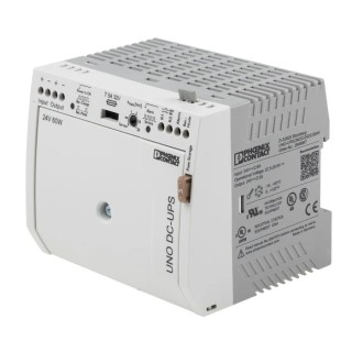 Phoenix Contact Uninterruptible Power Supply 29.5V DC Input 60W Power Backup 20 min 2 Outlets DIN Rail 2905907