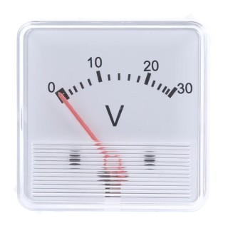 HOBUT Analogue Voltmeter DC 48 mm Cutout Height and Width IEC Standard F3P Series F3PAM1801-30V