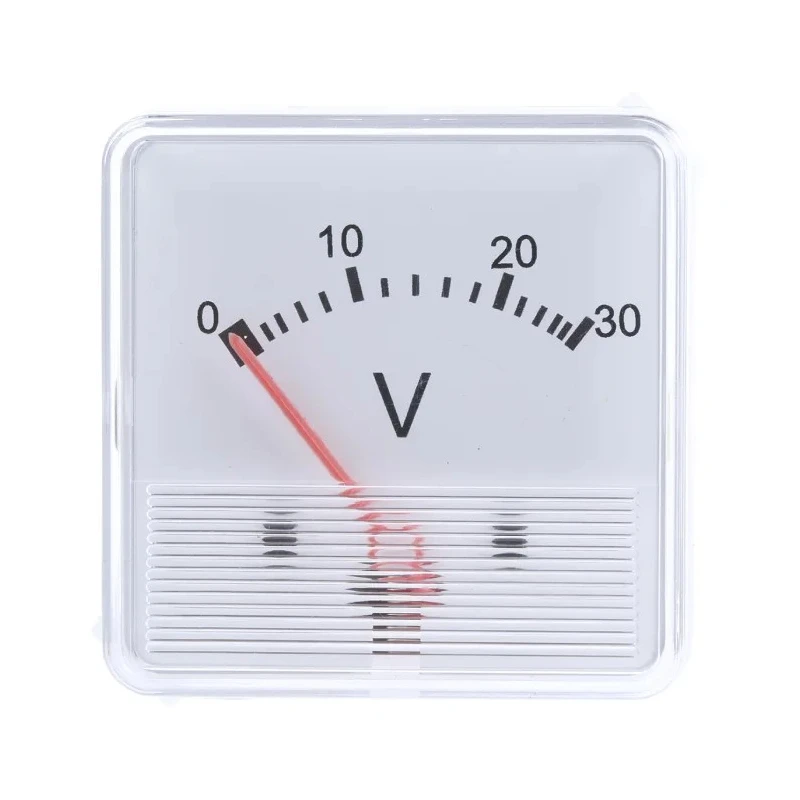 HOBUT Analogue Voltmeter DC 48 mm Cutout Height and Width IEC Standard F3P Series F3PAM1801-30V