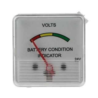 HOBUT Analogue Voltmeter AC/DC 24V Battery Voltage 48 mm Cutout Height 48 mm Cutout Width F3PAM24V/2