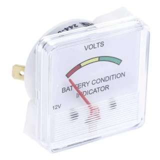 HOBUT F3P Series Analogue Voltmeter AC/DC 12V Battery Voltage, 48 mm Cutout, CE ISO 9001 UK F3PAM12V/1