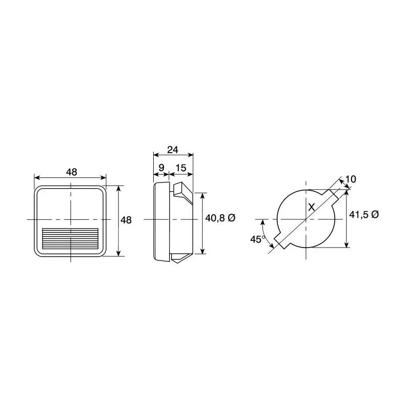 HOBUT Analogue Voltmeter AC/DC 24V Battery Voltage 48 mm Cutout Height 48 mm Cutout Width F3PAM24V/2