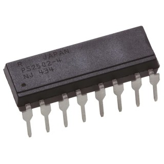 Renesas Electronics DC Input 4-Channel Optocoupler Through Hole 16-Pin PDIP PS2502-4-A