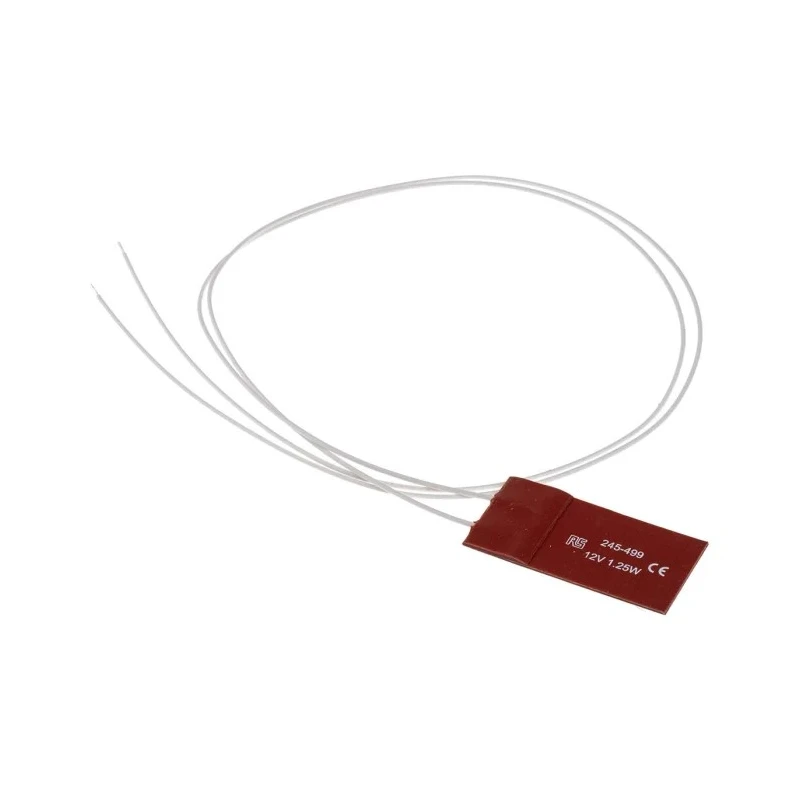 RS PRO Silicone Heater Mat, 12V DC, 1.25W, Rectangle Shape, 25mm x 50mm 245-499