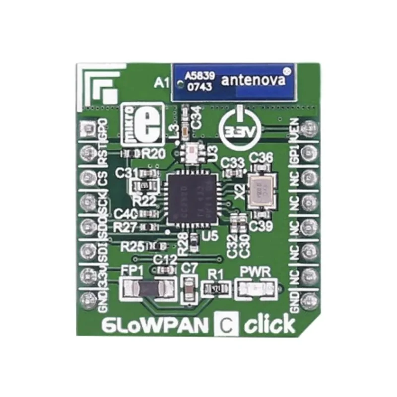 MikroElektronika Communication & Wireless Development Tool 2.4 GHz SPI GPIO 6LoWPAN C Click MIKROE-2219