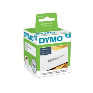 Dymo White Black Print Label Roll 89 mm Width 130 Per Roll Qty S0722370