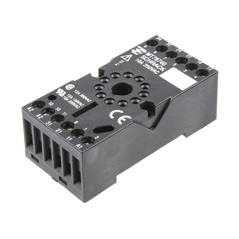 TE Connectivity 11 Way 240V AC DIN Rail Relay Socket for MT Series MT78740 8-1393163-3