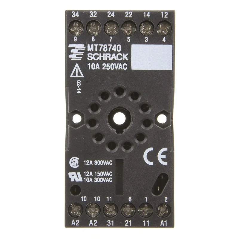 TE Connectivity 11 Way 240V AC DIN Rail Relay Socket for MT Series MT78740 8-1393163-3