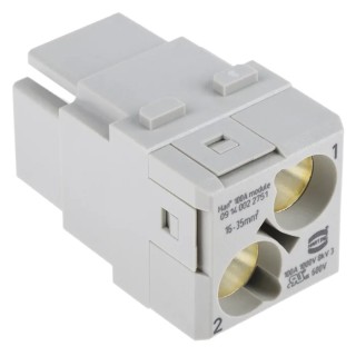 HARTING Heavy Duty Power Connector Module 100A 1kV HAN Modular Series Female 2 Contacts 09140022751
