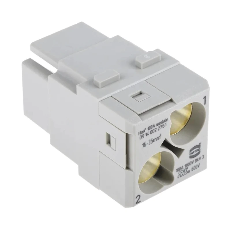 HARTING Heavy Duty Power Connector Module 100A 1kV HAN Modular Series Female 2 Contacts 09140022751