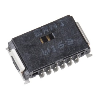ERNI MiniBridge Series Right Angle Surface PCB Header 6 Contacts 1.27 mm Pitch 1 Row Shrouded 214013 / 214013-E