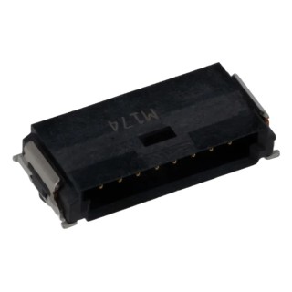 ERNI MiniBridge Series Right Angle Surface PCB Header 8 Contacts 1.27 mm Pitch 1 Row Shrouded 214014 / 214014-E