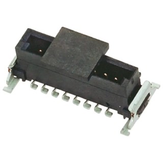 ERNI MiniBridge Series Straight Surface PCB Header 6 Contacts 1.27 mm Pitch 1 Row Shrouded 214018 / 214018-E