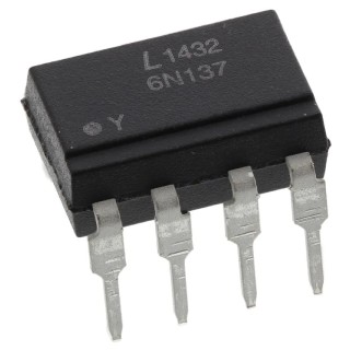 Lite-On DC Input Transistor Output Optocoupler 8-Pin DIP Through Hole 6N137-L