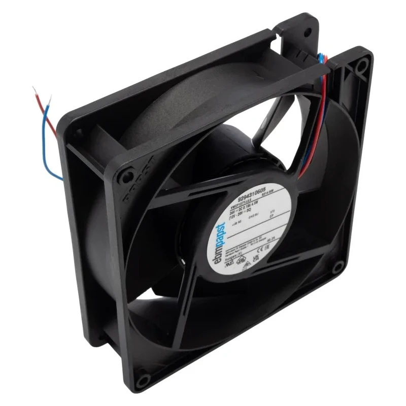 ebm-papst 5200 N Series Axial Fan 24V DC 4.6W 192mA Max 187m³/h IP68 IP54 127mm Square Frame 5214NM