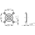 ebm-papst Steel Finger Guard for 40 mm Fans with 32 mm Hole Spacing, 29 mm Width and Height, 4.8 mm Depth LZ29-1