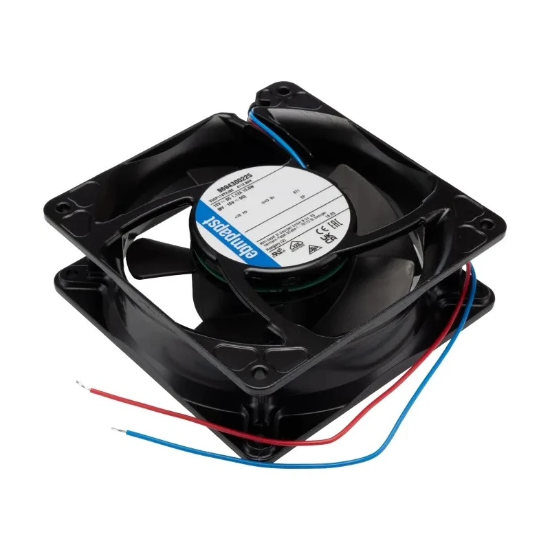 ebm-papst 4100 NHH S-Force Series Axial Fan 12V DC 13.3W 1.11A Max 260 m³/h IP54 IP68 119 mm 38 mm 4112NHH
