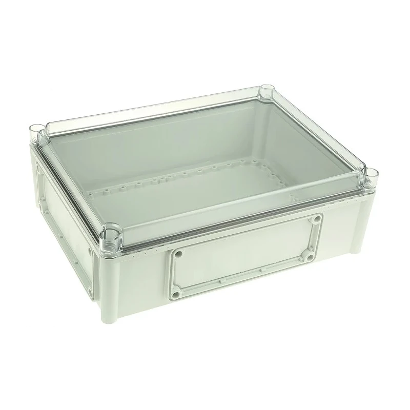 Fibox Flanged EK Series Grey Transparent Lid Polycarbonate Enclosure, IP67, IP66, IK08, 130 mm x 380 mm x 280 mm 