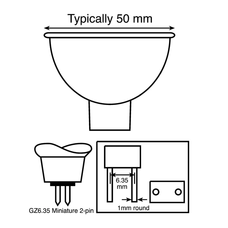 Osram Halogen Projector Lamp 150W Reflector GZ6.35 15V 50mm 924048218504