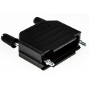 RS PRO Nylon Straight D-Sub Backshell 15 Way Strain Relief Black Nickel Plated Housing 251-510