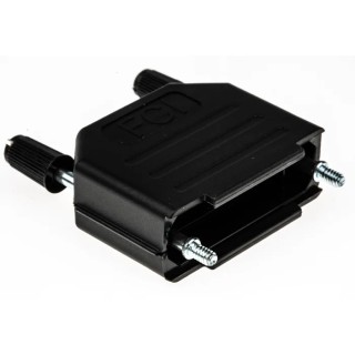 RS PRO Nylon Straight D-Sub Backshell 15 Way Strain Relief Black Nickel Plated Housing 251-510