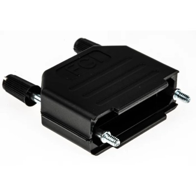 RS PRO Nylon Straight D-Sub Backshell 15 Way Strain Relief Black Nickel Plated Housing 251-510