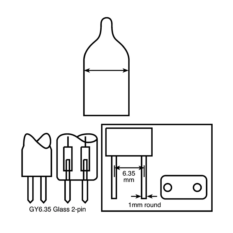 Philips Lighting Halogen Non-Reflector 50 W Halogen Capsule Bulb G6.35, Flat, 12V, 11.5 mm A1220