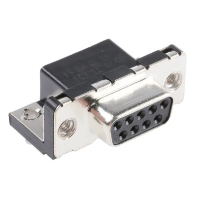 Amphenol ICC Delta D 9 Way Right Angle 2.74 mm Pitch Through Hole D-Sub Connector, M3 Threaded Insert Female D09S13A4GL00LF