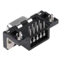 Amphenol ICC Delta D 9 Way Right Angle 2.74 mm Pitch Through Hole D-Sub Connector, M3 Threaded Insert Female D09S13A4GL00LF