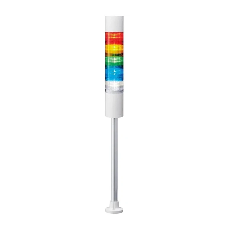 Patlite Signal Tower Buzzer LR6 Series White Red Green Clear Blue Amber LED 5 Lights 24V Pole Mount LR6-502PJBW-RYGBC